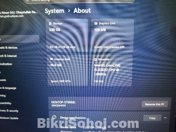 Lenovo Thinkpad x390 core i5 touchscreen
